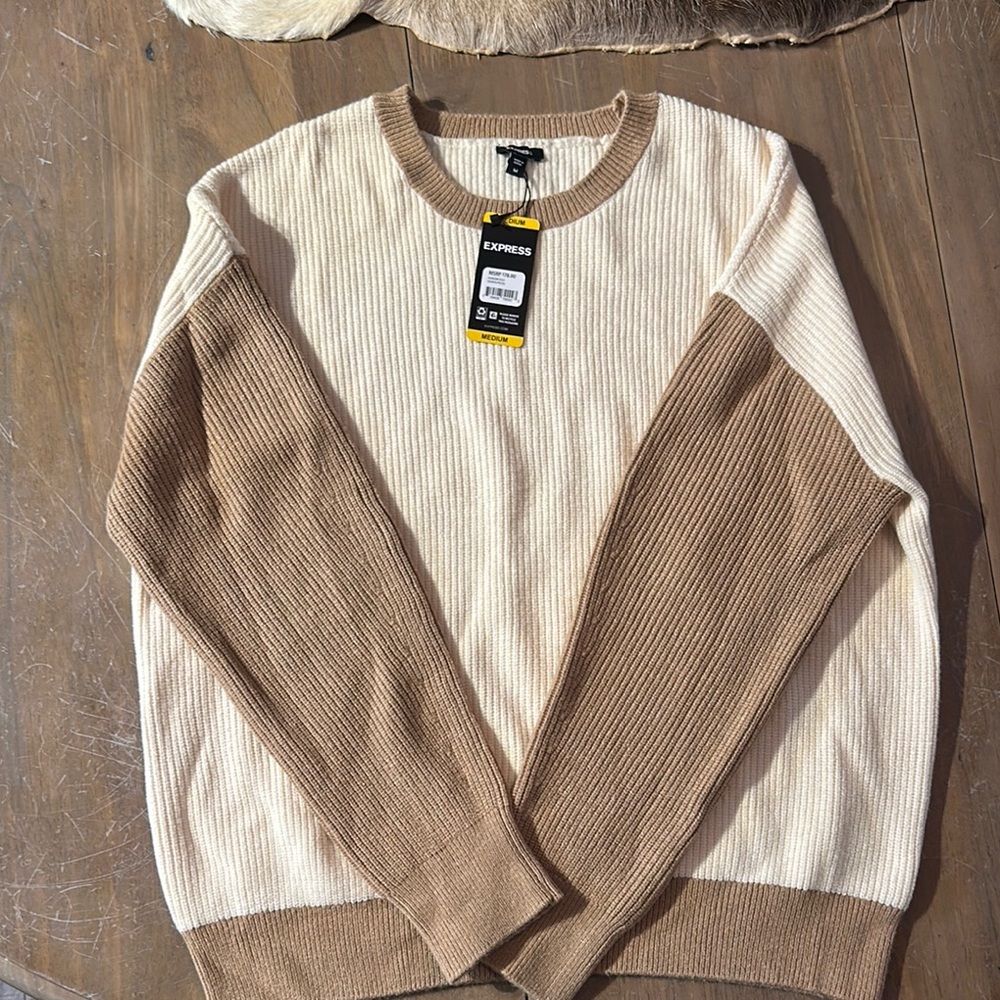 Express Men's Two-Tone Crewneck Sweater